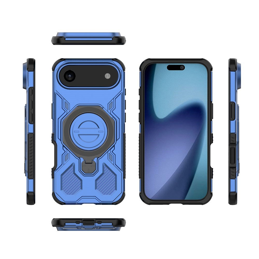 EIDERWOOD iPhone Air Håndverkerdeksel med Magnetisk Kickstand – MagSafe Kompatibel – Blå