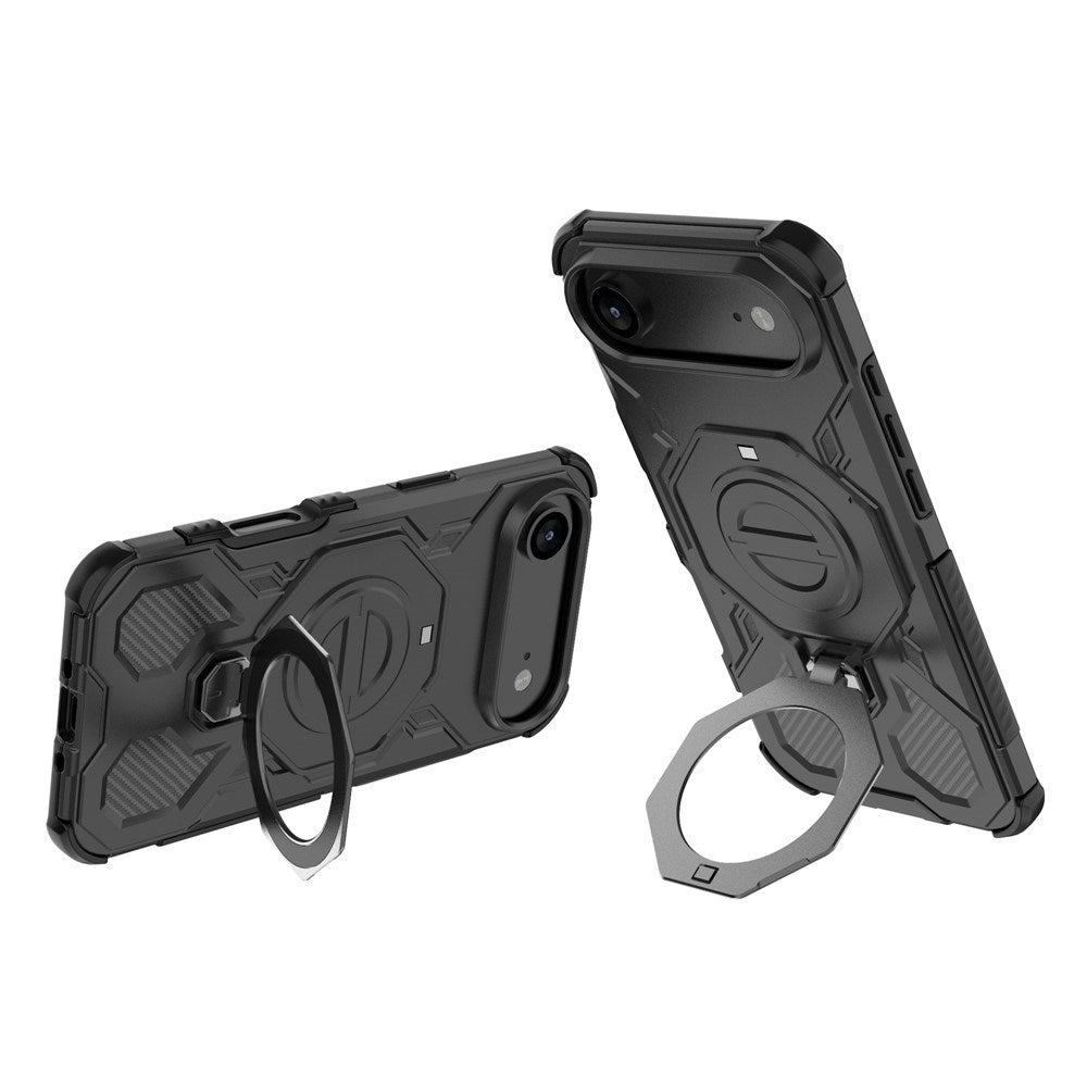 EIDERWOOD iPhone Air Håndverkerdeksel med Magnetisk Kickstand – MagSafe Kompatibel – Svart