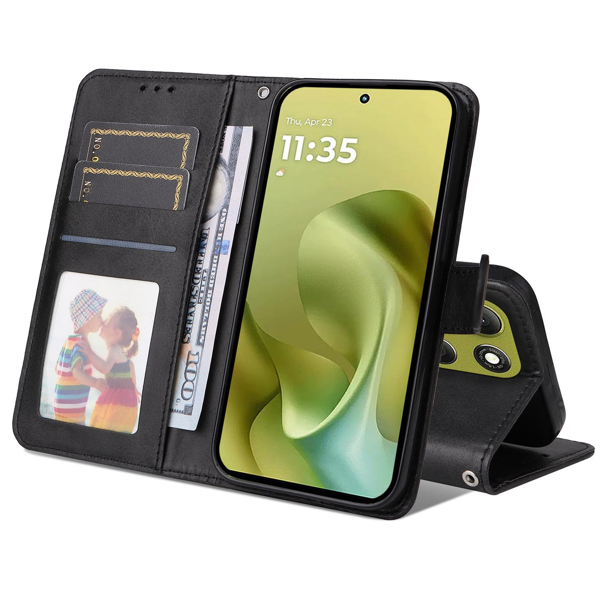 EIDERWOOD Motorola Moto G86 / G86 Power Kunstskinn Flip Deksel m. Strop - Svart