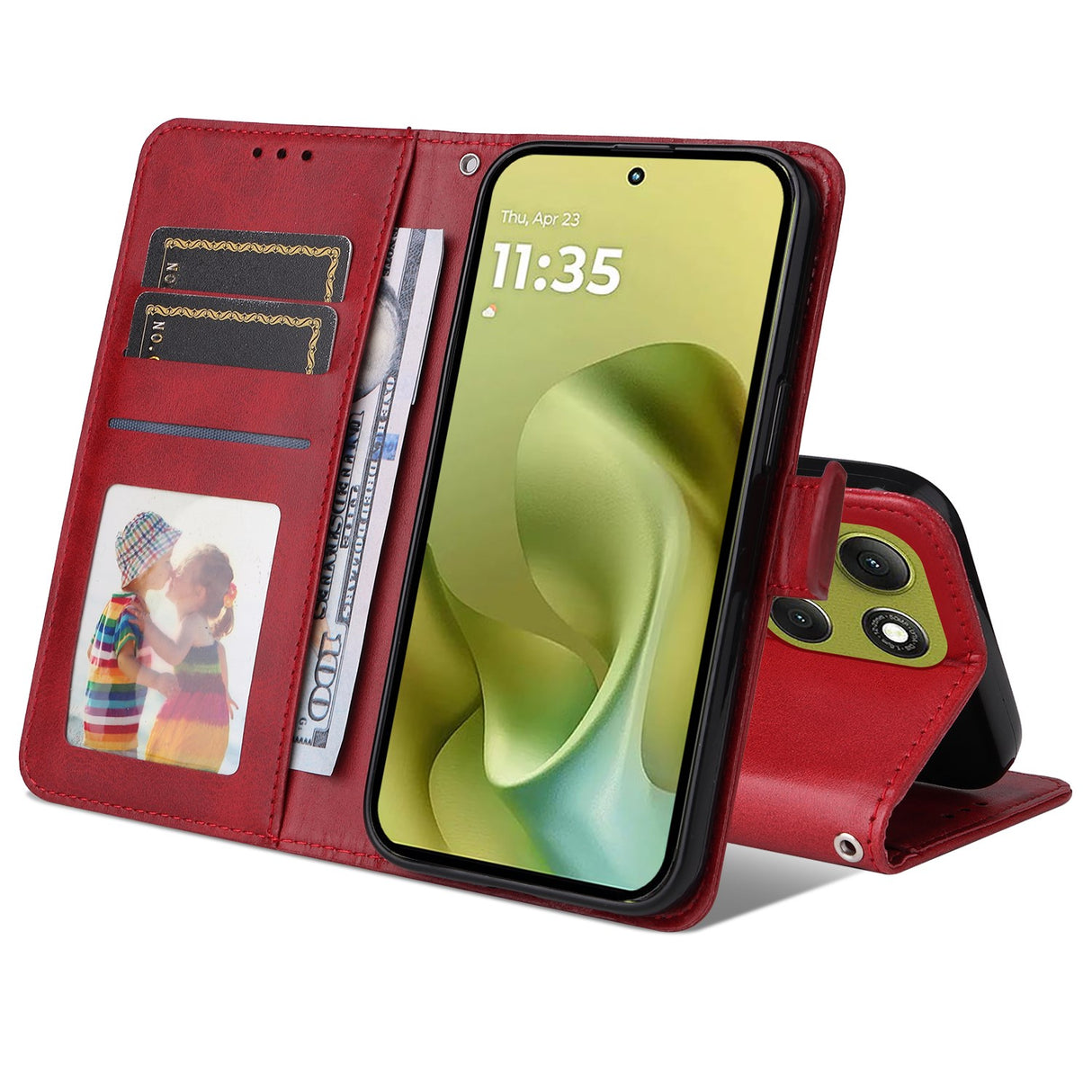 EIDERWOOD Motorola Moto G86 / G86 Power Kunstskinn Flip Deksel m. Strop - Rød