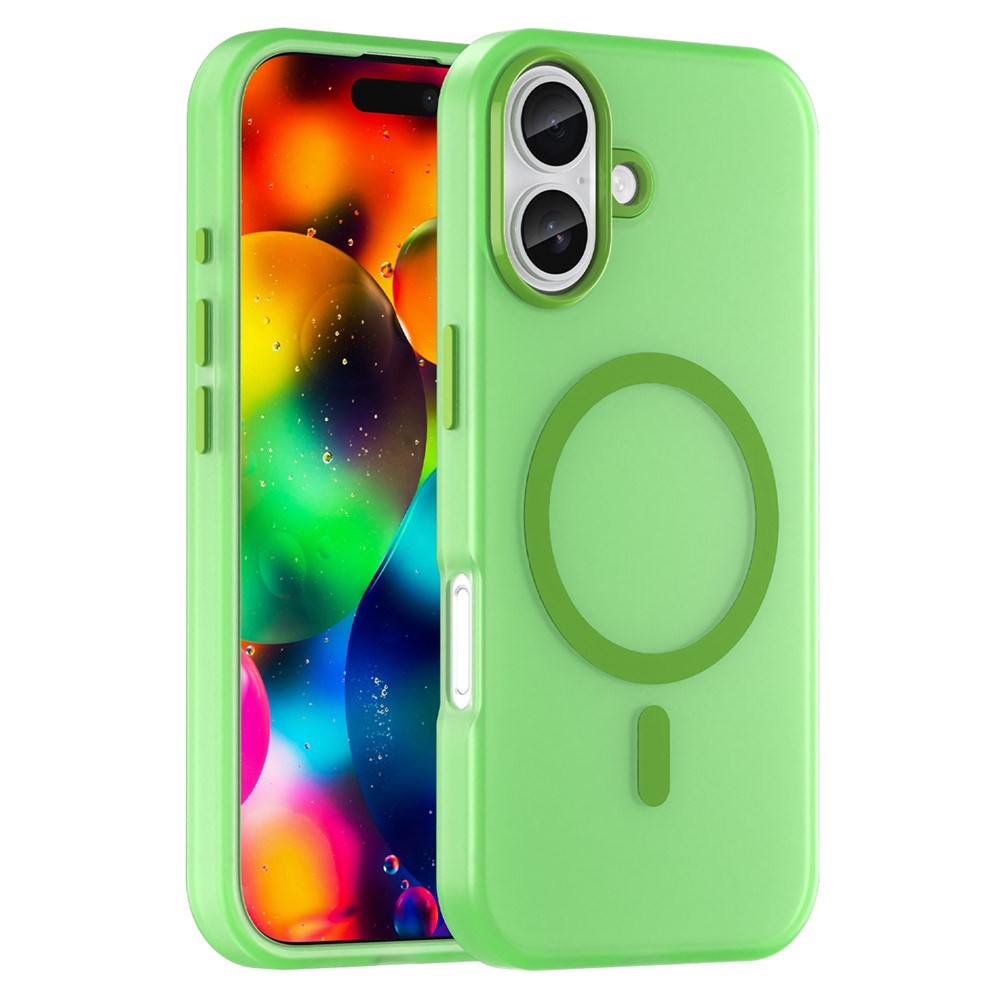 EIDERWOOD iPhone 17 Hybrid Plast Deksel – MagSafe Kompatibel – Matt Gjennomsiktig / Grønn