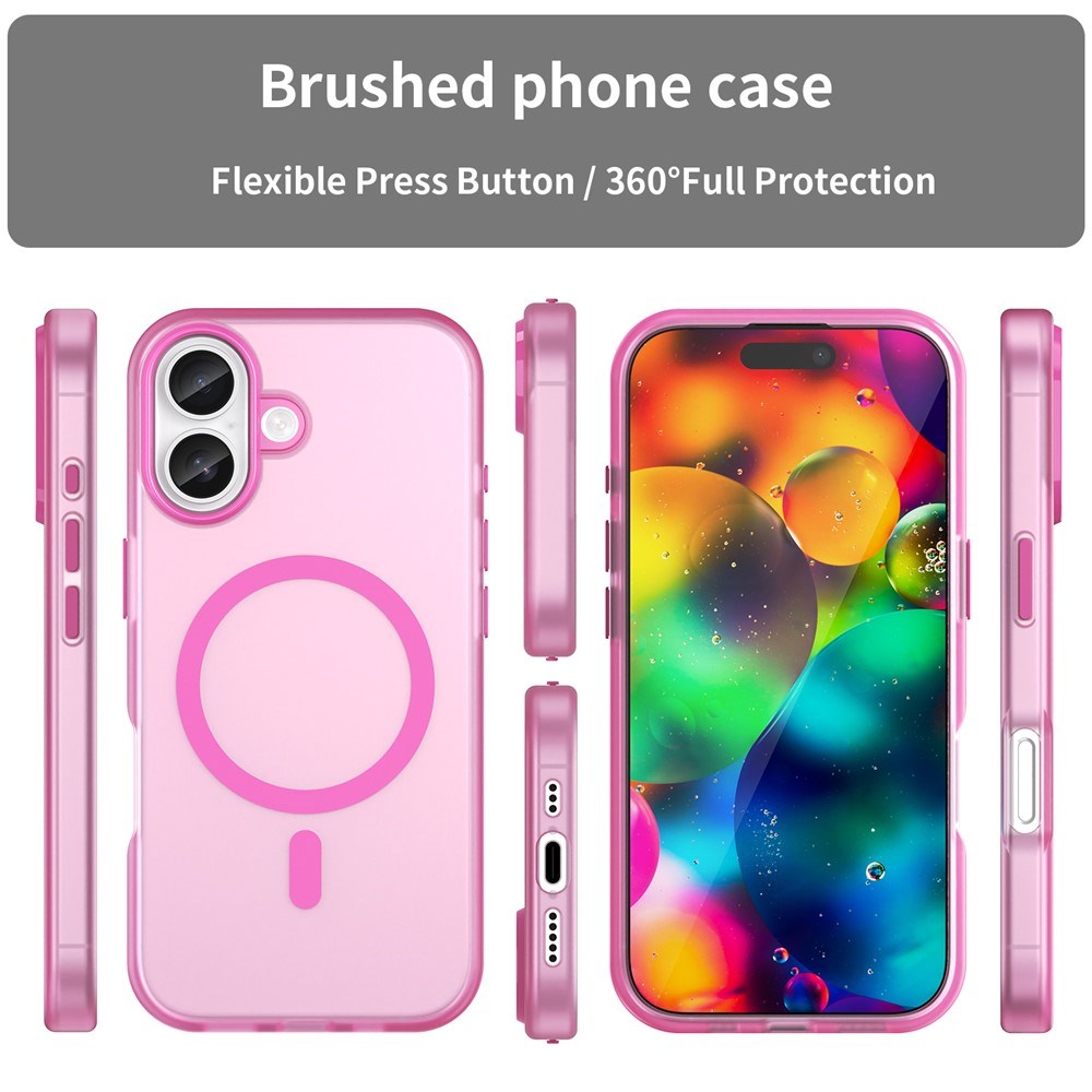 EIDERWOOD iPhone 17 Hybrid Plast Deksel – MagSafe Kompatibel – Matt Gjennomsiktig / Rosa