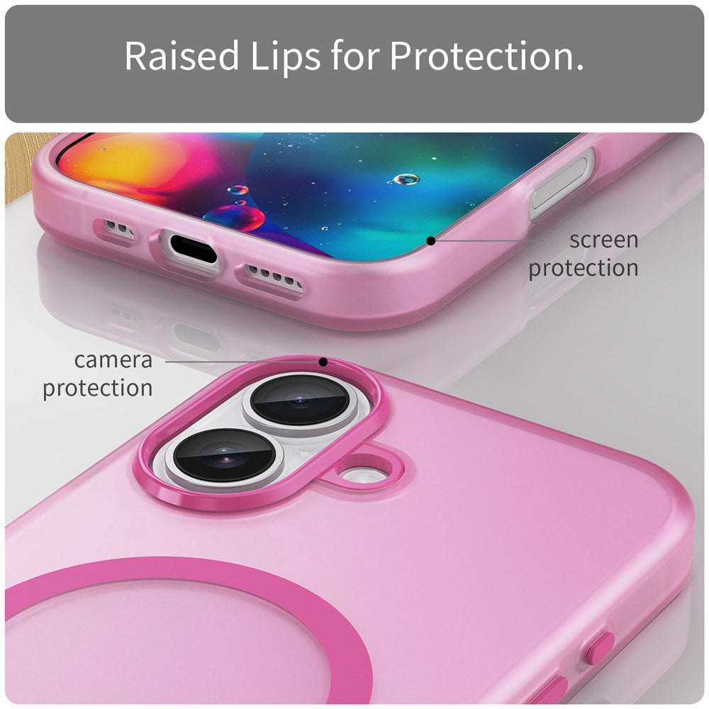 EIDERWOOD iPhone 17 Hybrid Plast Deksel – MagSafe Kompatibel – Matt Gjennomsiktig / Rosa