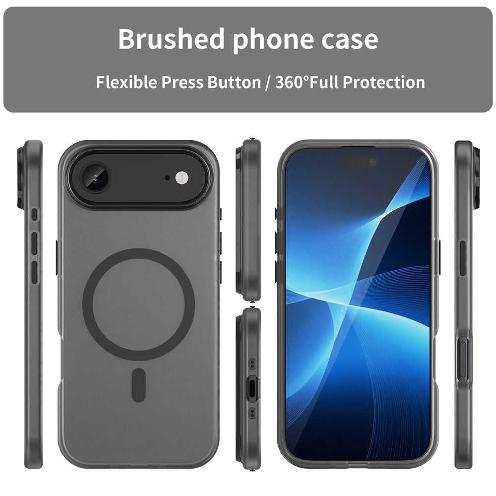 EIDERWOOD iPhone Air Hybrid Plast Deksel – MagSafe Kompatibel – Matt Gjennomsiktig / Svart