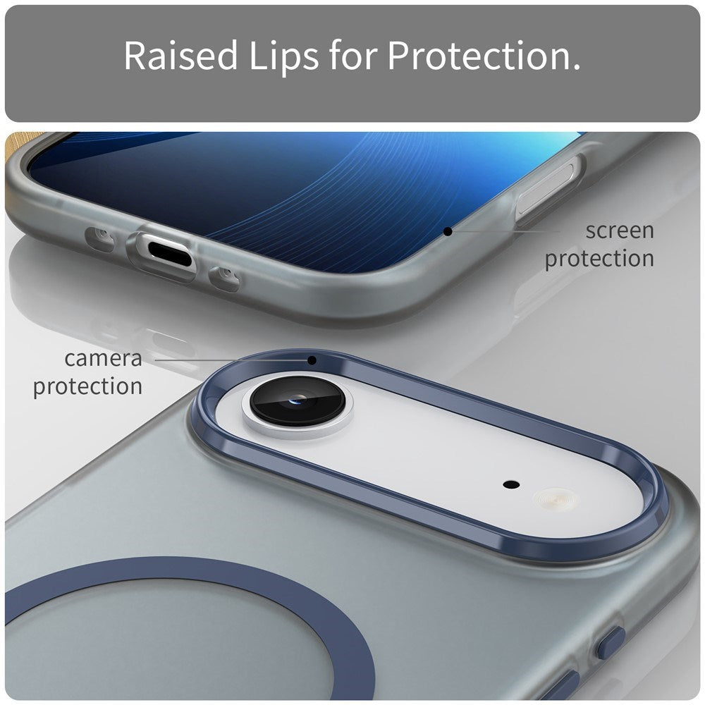 EIDERWOOD iPhone Air Hybrid Plast Deksel – MagSafe Kompatibel – Matt Gjennomsiktig / Mørk Blå