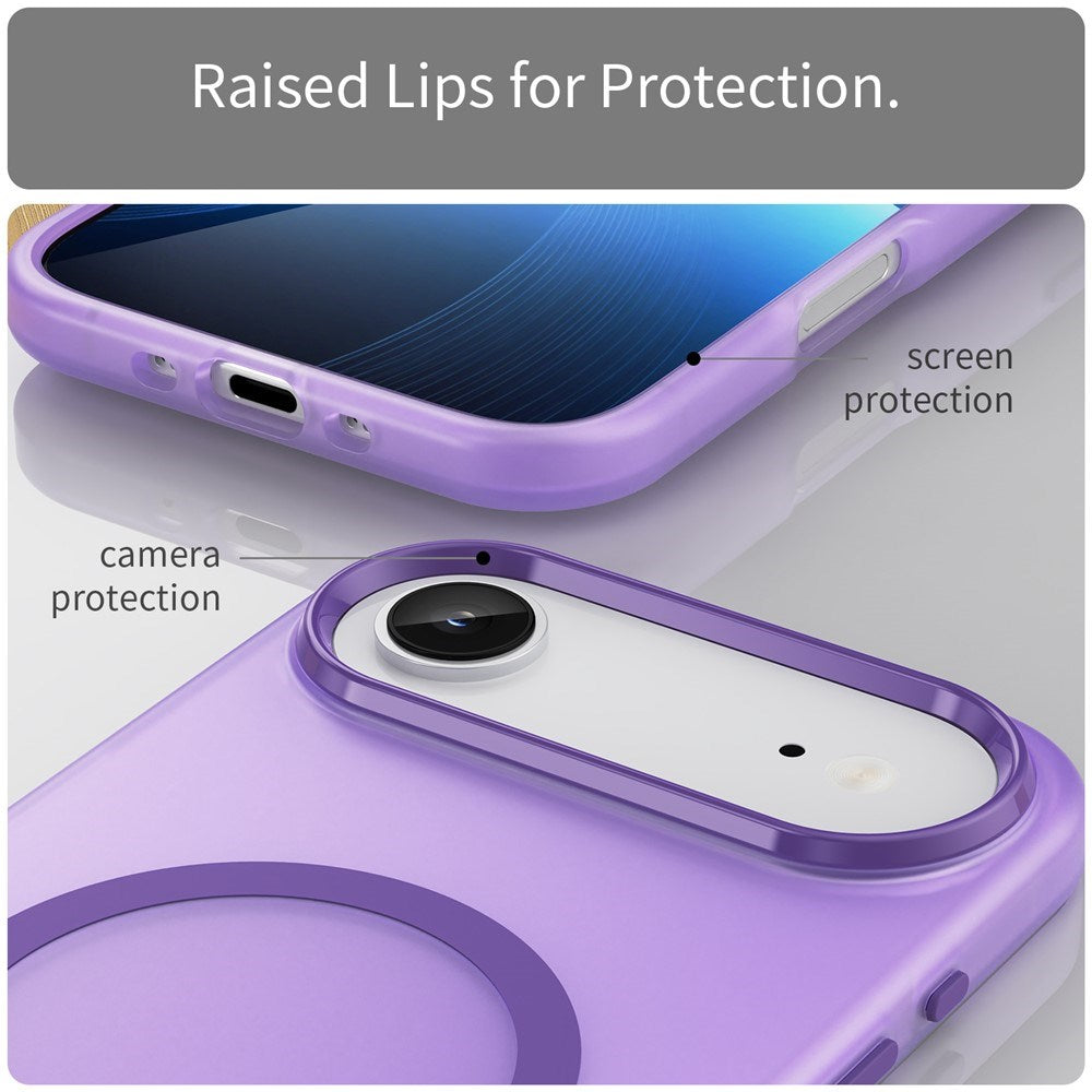 EIDERWOOD iPhone Air Hybrid Plast Deksel – MagSafe Kompatibel – Matt Gjennomsiktig / Lilla