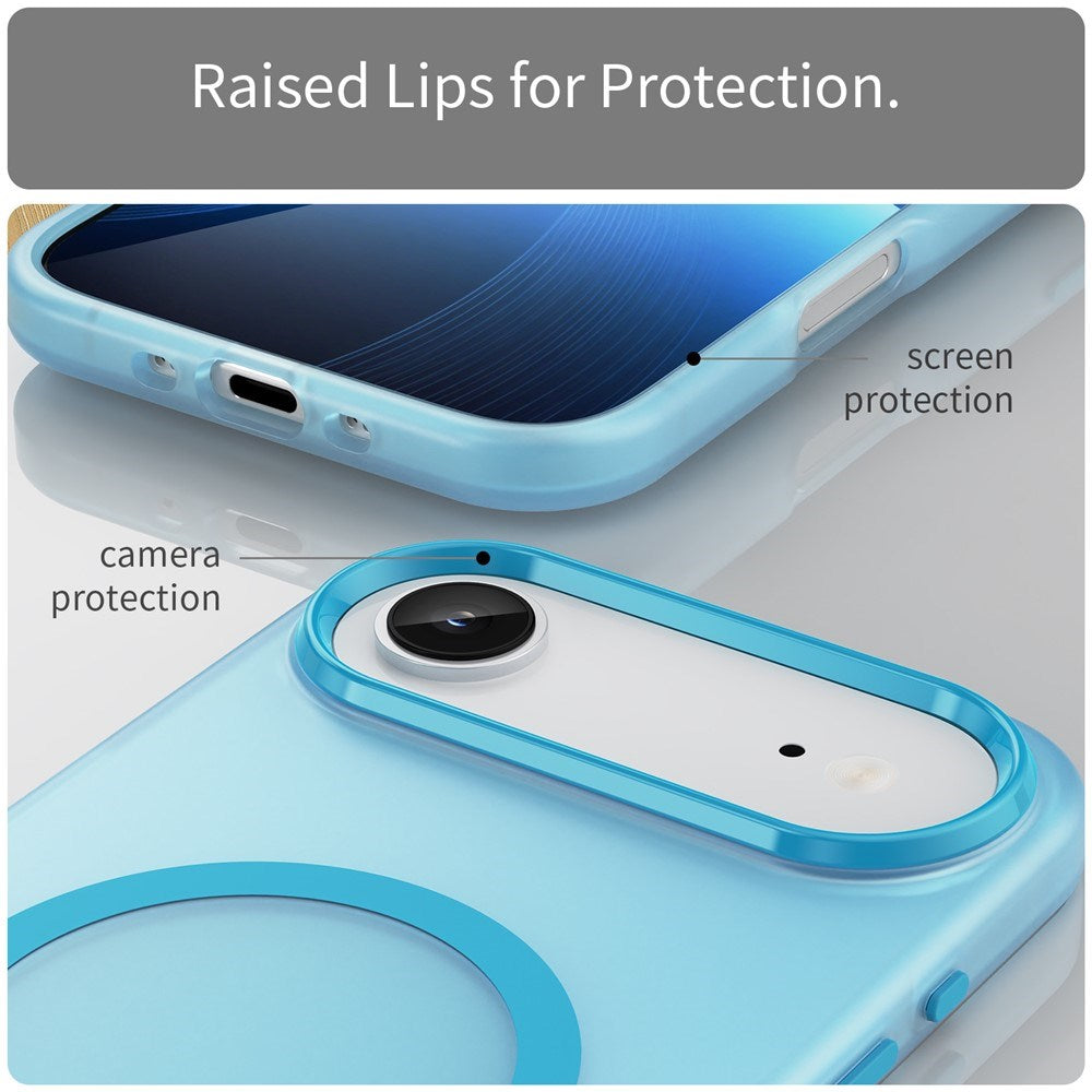 EIDERWOOD iPhone Air Hybrid Plast Deksel – MagSafe Kompatibel – Matt Gjennomsiktig / Blå