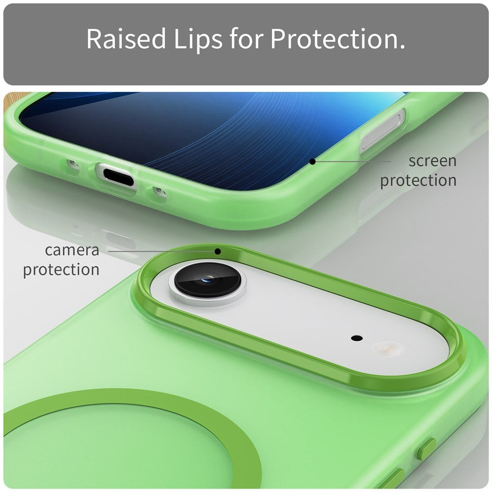 EIDERWOOD iPhone Air Hybrid Plast Deksel – MagSafe Kompatibel – Matt Gjennomsiktig / Grønn