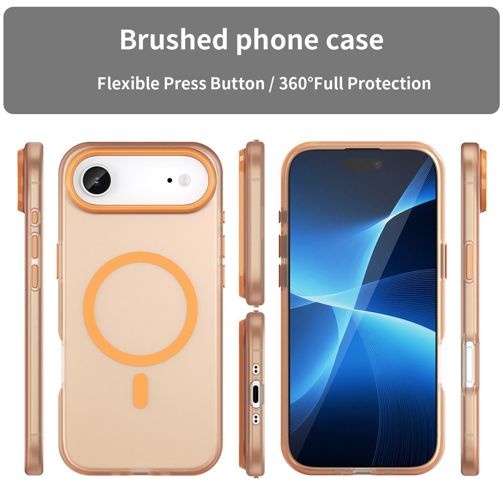 EIDERWOOD iPhone Air Hybrid Plast Deksel – MagSafe Kompatibel – Matt Gjennomsiktig / Oransje