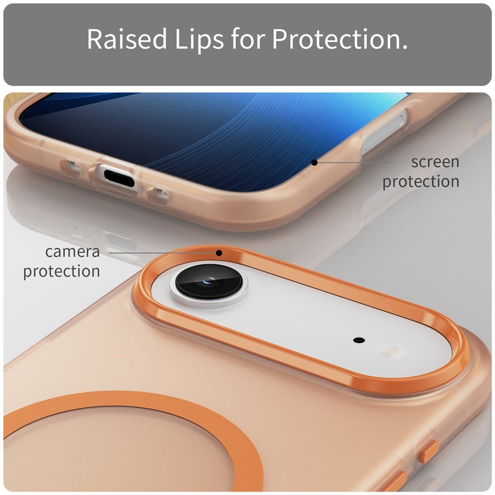 EIDERWOOD iPhone Air Hybrid Plast Deksel – MagSafe Kompatibel – Matt Gjennomsiktig / Oransje