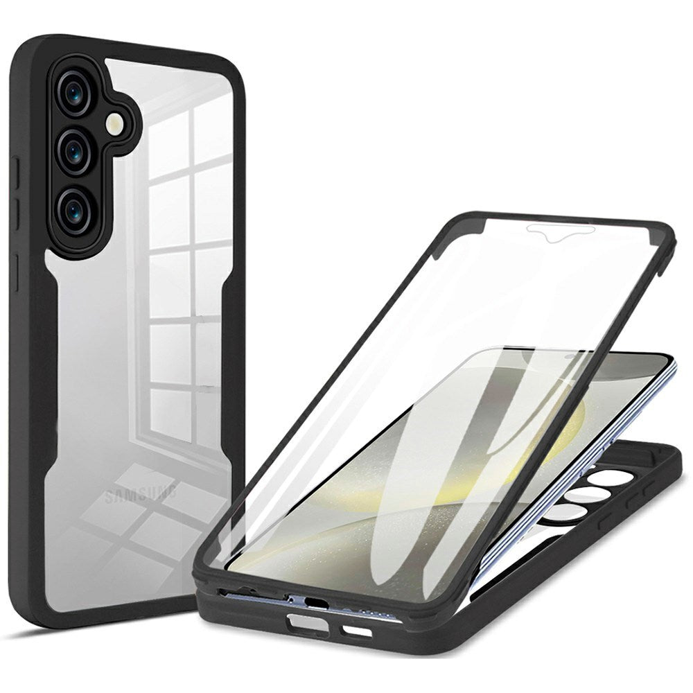EIDERWOOD Samsung Galaxy S25 FE 2-i-1 Plast Deksel m. Innebygd Skjermbeskyttelse - Svart