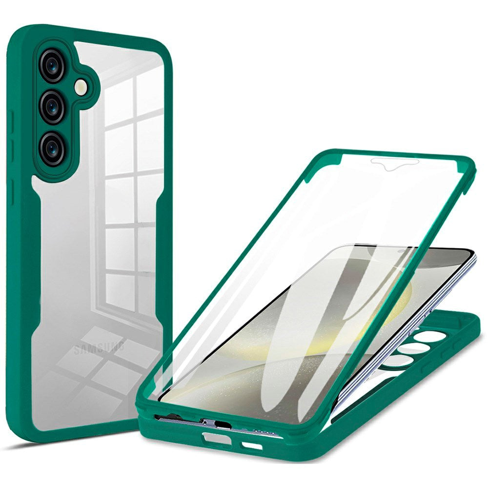 EIDERWOOD Samsung Galaxy S25 FE 2-i-1 Plast Deksel m. Innebygd Skjermbeskyttelse - Grønn