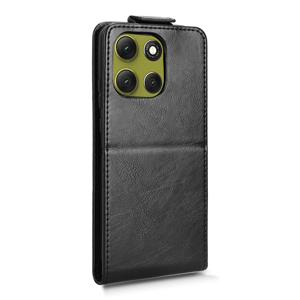EIDERWOOD Motorola Moto G86 Power Vertikal Kunstskinn Flip Deksel m. Kortholder & Ståfunksjon - Svart