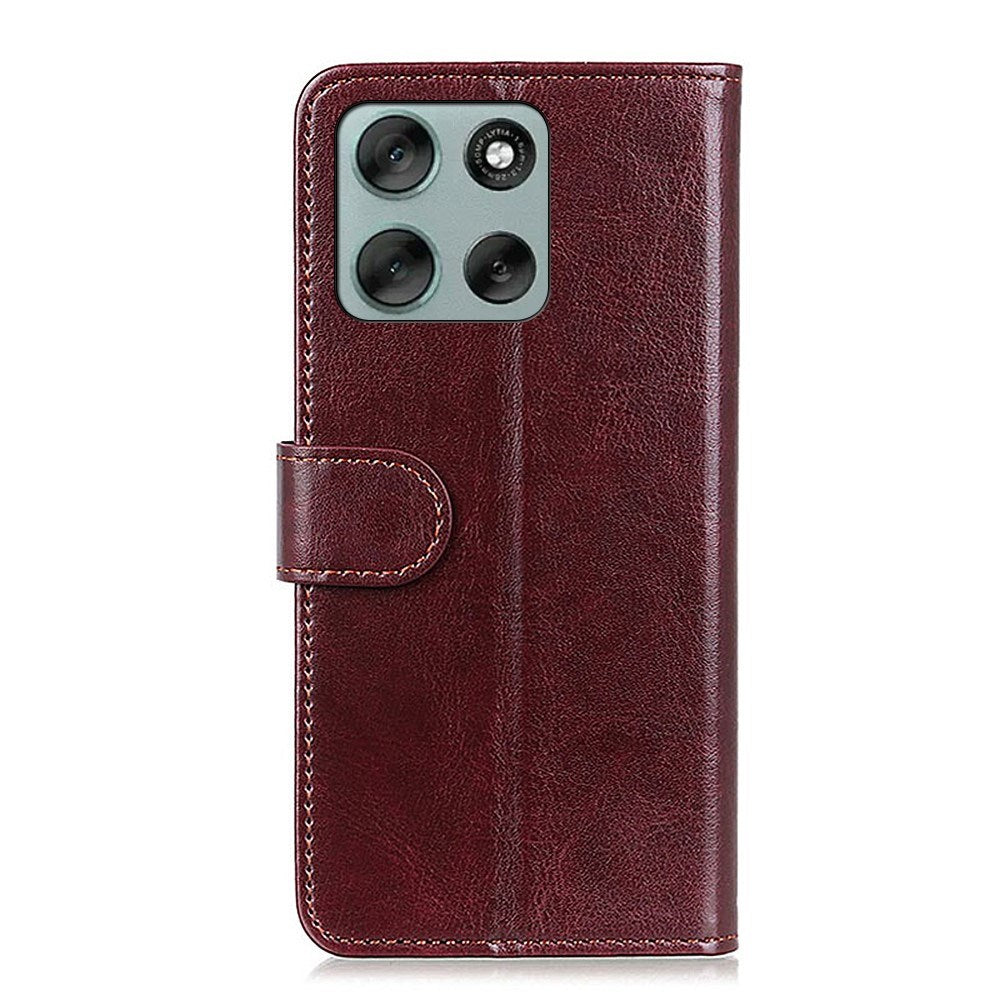 EIDERWOOD Motorola Moto G56 Kunstskinn Flip Deksel m. Kortholder & Ståfunksjon - Brun