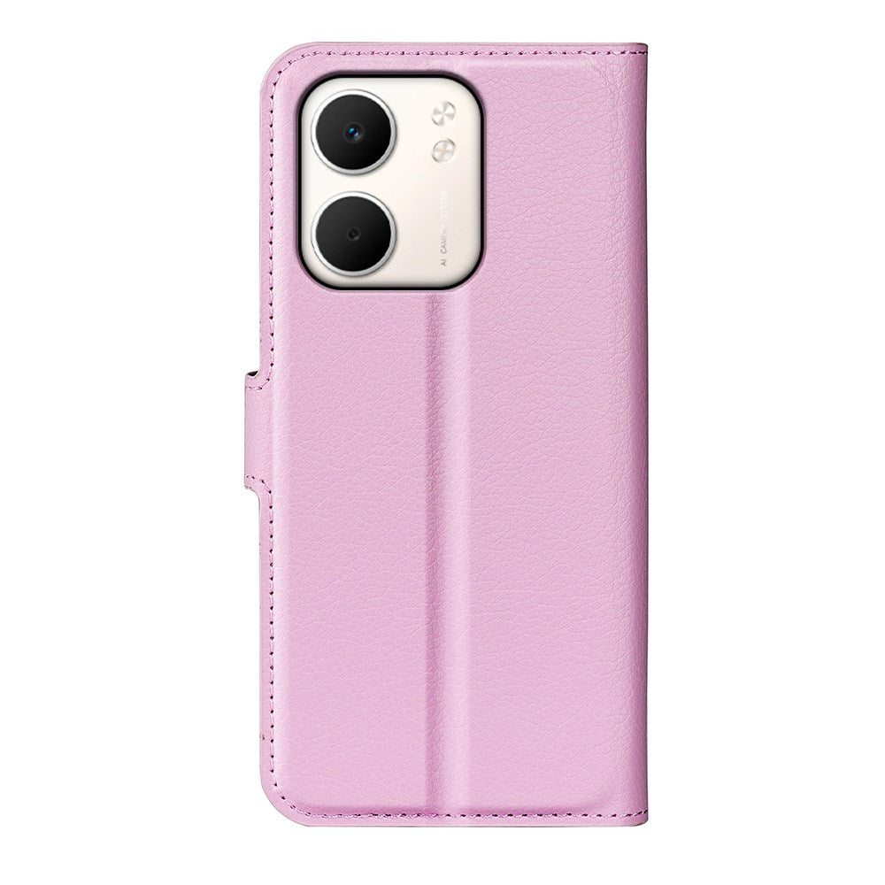 OPPO A5x (5G) / OPPO A5x (4G) EIDERWOOD Kunstskinn Flip Deksel med Kortholder & Ståfunksjon - Rosa