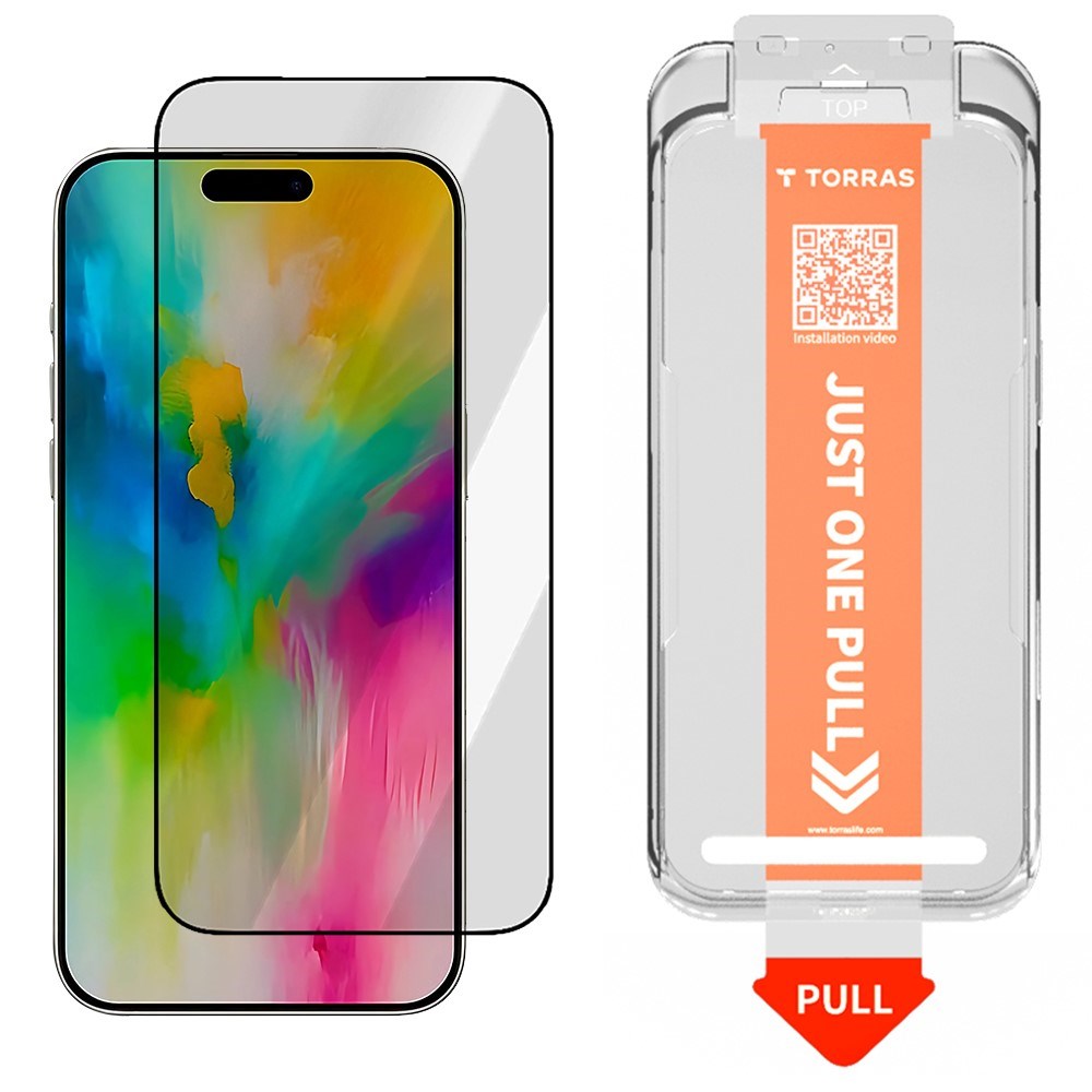 TORRAS iPhone 17 Pro Max Install Master Skjermbeskyttelsesglass - Gjennomsiktig