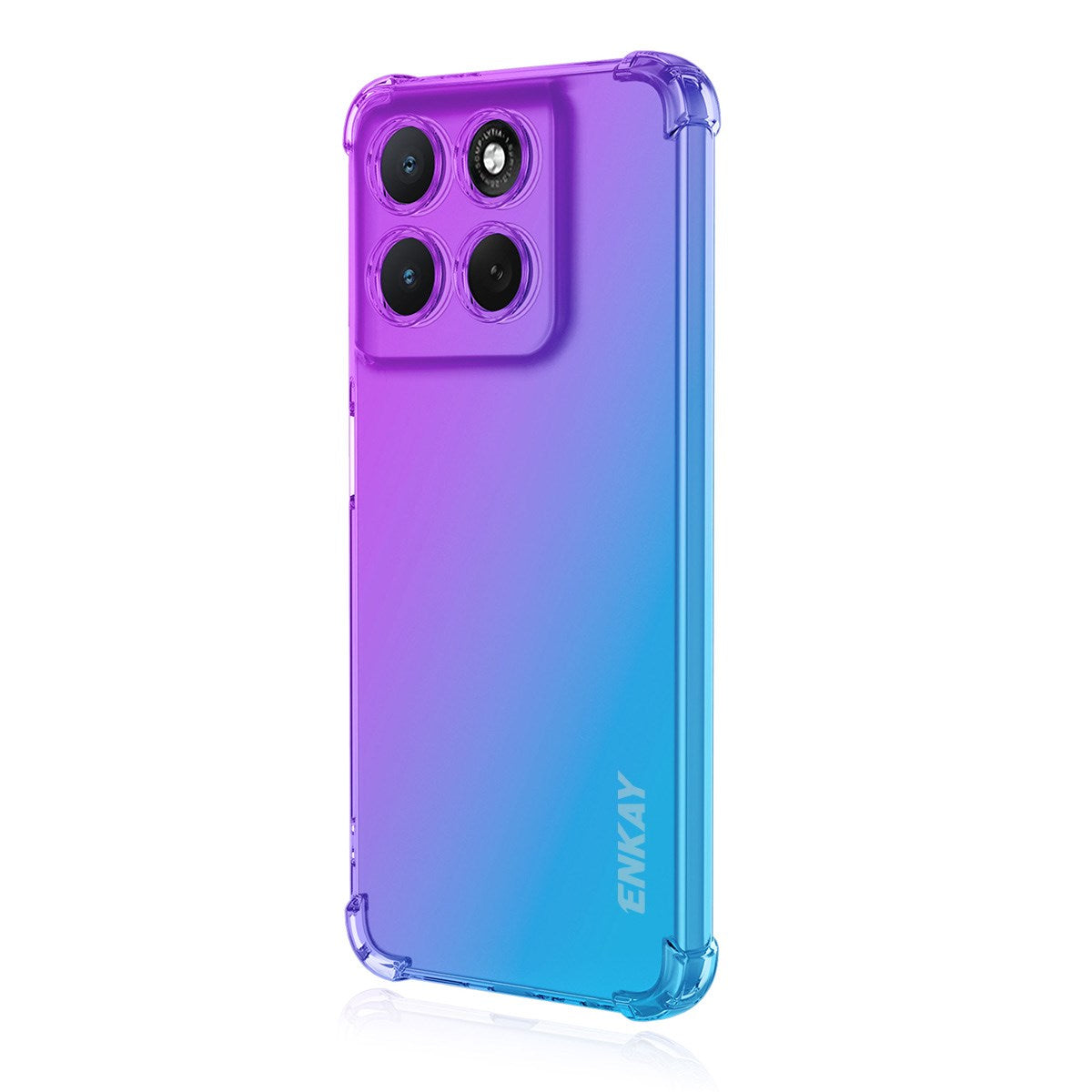ENKAY Motorola Moto G86 Power Fleksibelt Plast Deksel m. Støtdempende Hjørner - Lilla / Blå