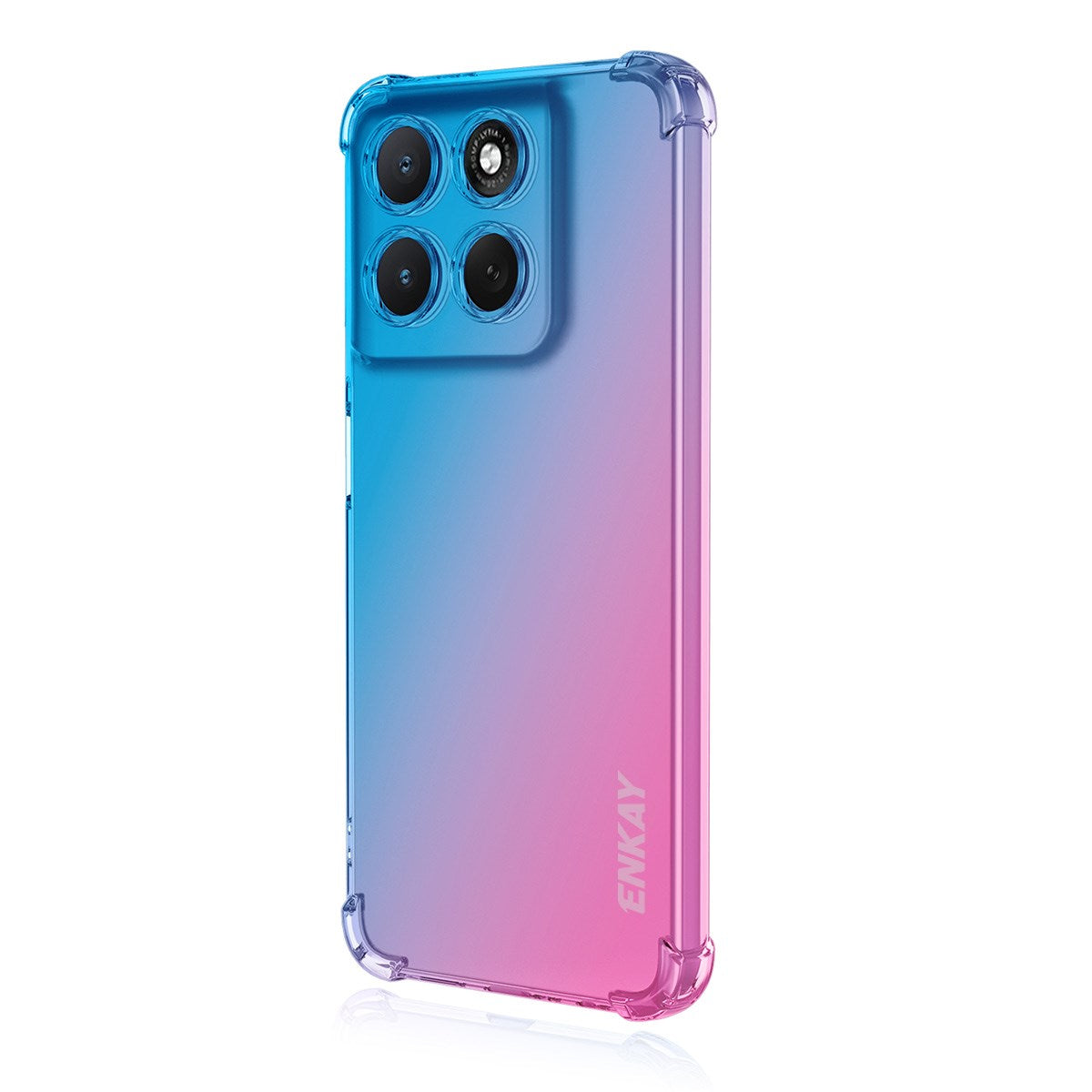 ENKAY Motorola Moto G86 Power Fleksibelt Plast Deksel m. Støtdempende Hjørner - Blå / Rosa