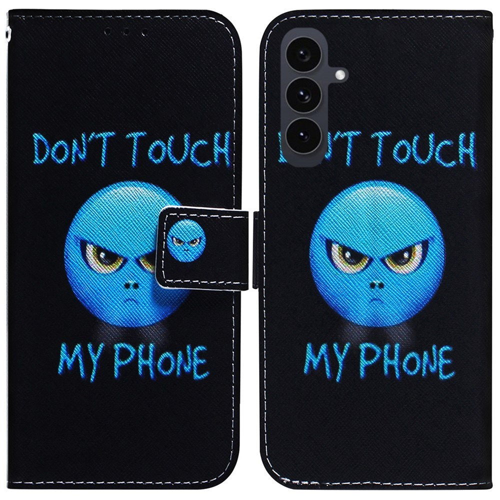 EIDERWOOD Samsung Galaxy S25 FE Kunstskinn Flip Deksel m. Motiv - Don't Touch My Phone