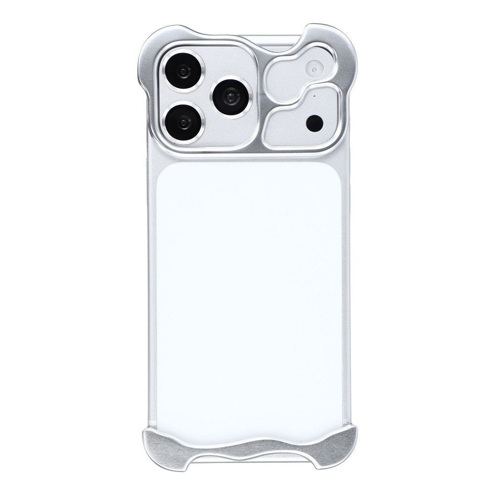 iPhone 17 Pro Max Todelt Metall Bumper Deksel - Sølv