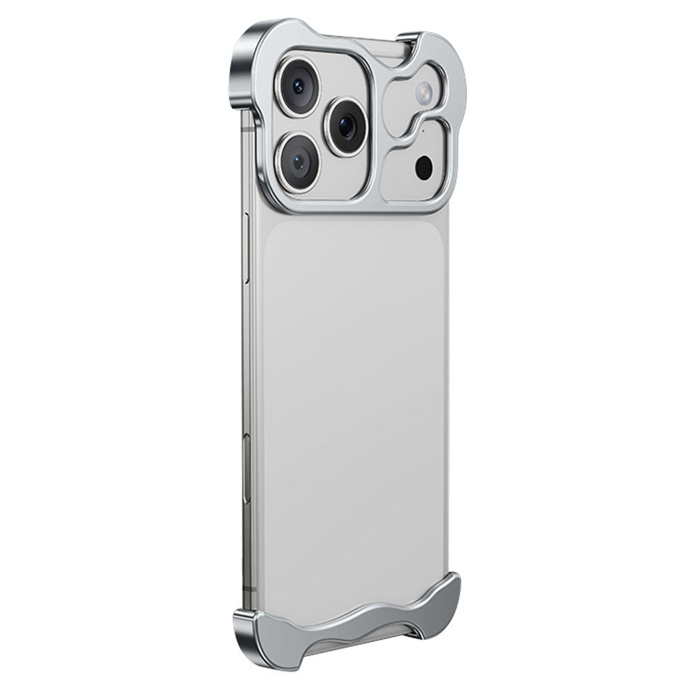 iPhone 17 Pro Max Todelt Metall Bumper Deksel - Sølv
