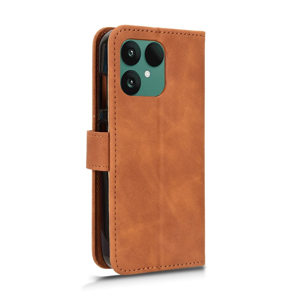 Fairphone 6 EIDERWOOD Kunstskinn Flip Deksel m. Kortholder & Stativfunksjon – Brun