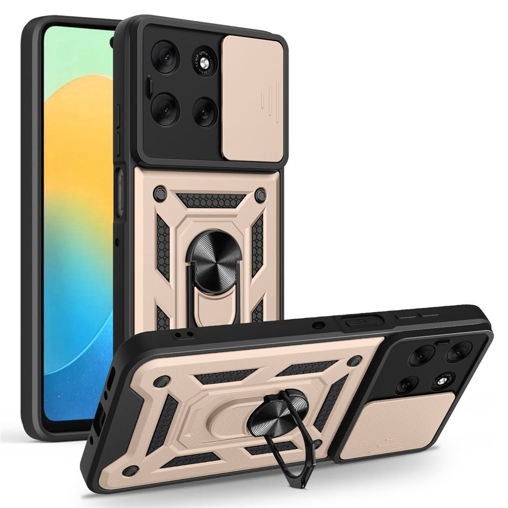 EIDERWOOD Motorola Moto G56 Hybrid Håndverker Deksel m. Kickstand & Cam Slider - Gull