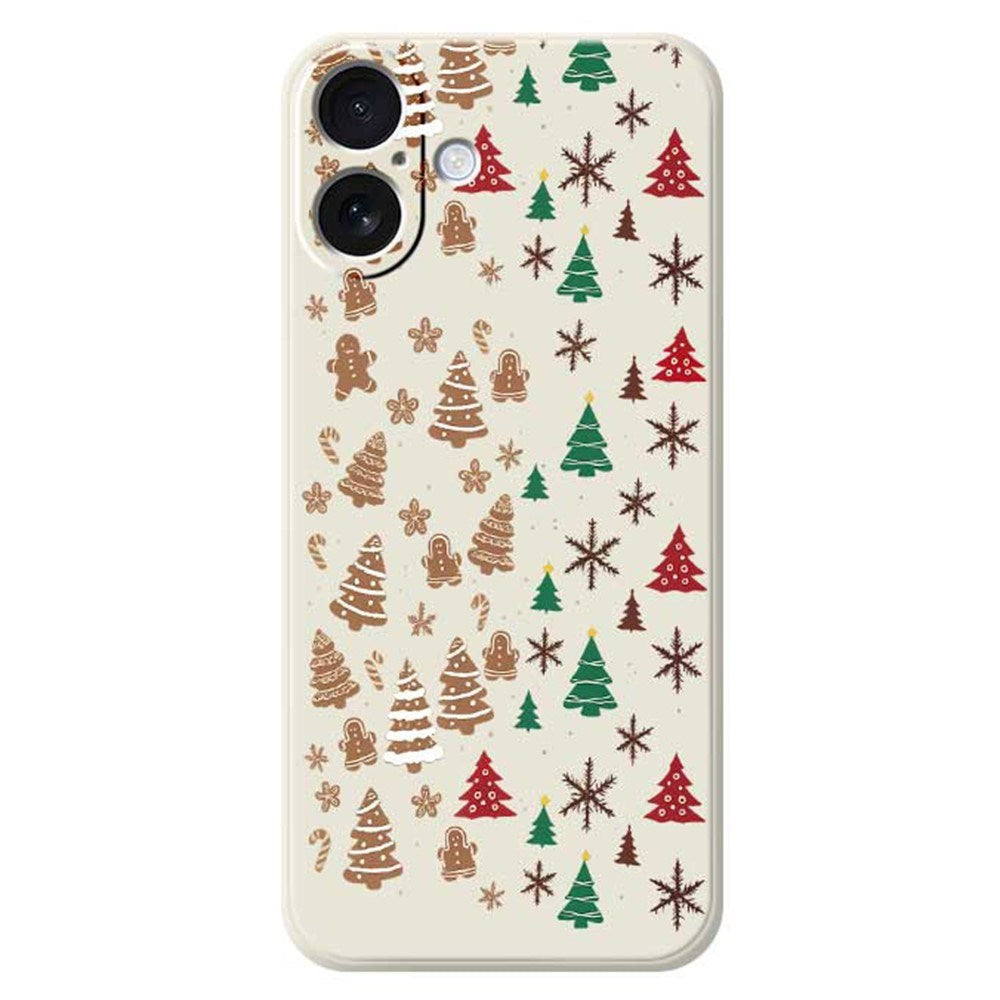 EIDERWOOD iPhone 17 Jule Deksel - Fleksibel Plast - Pepperkakemenn & Juletrær / Beige
