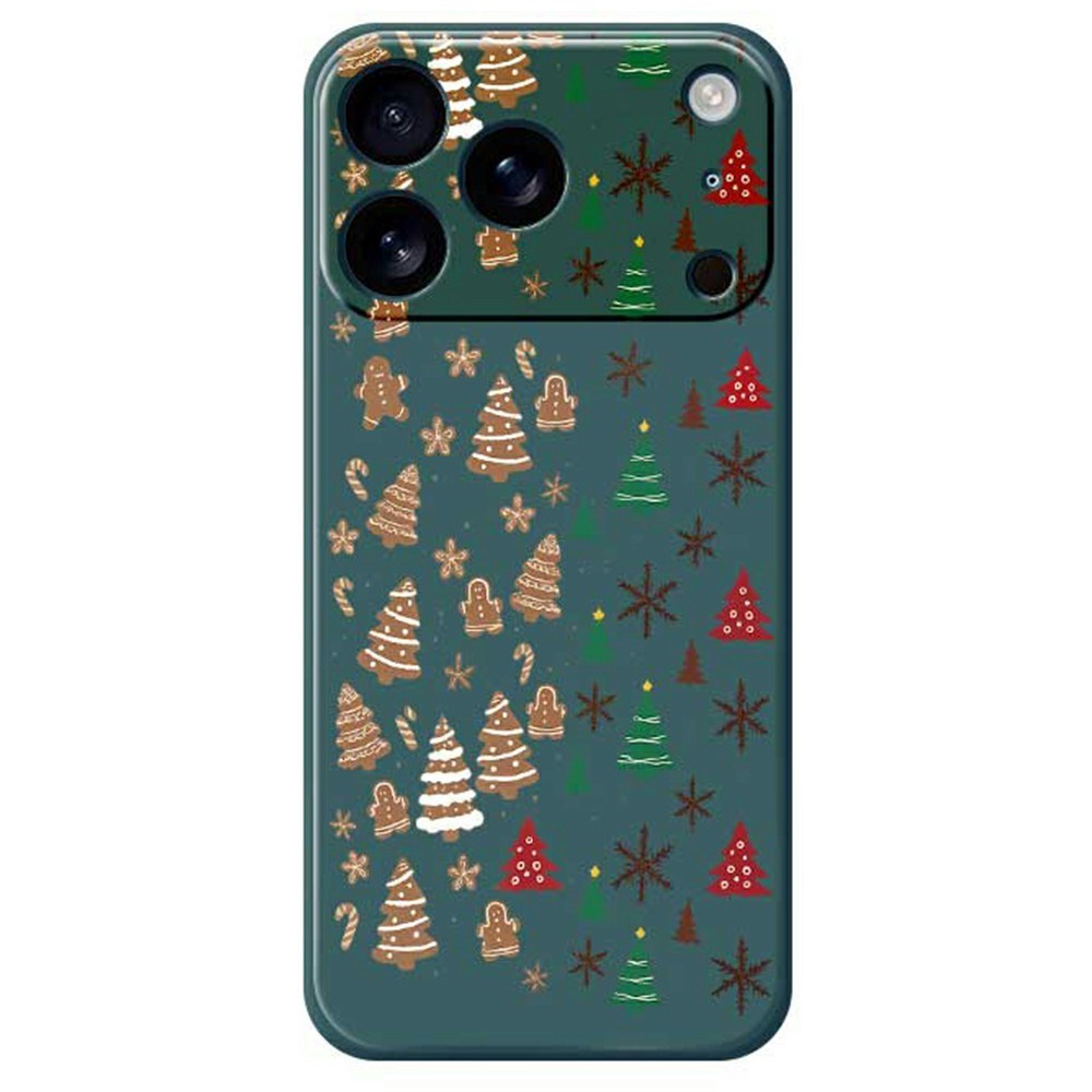 EIDERWOOD iPhone 17 Pro Max Jule Deksel - Fleksibel Plast - Pepperkakemenn & Juletrær / Grønn
