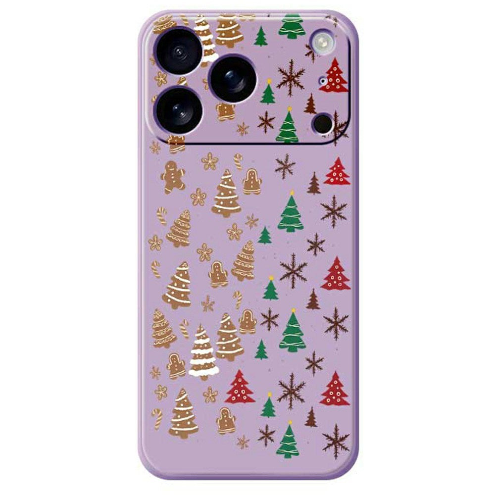 EIDERWOOD iPhone 17 Pro Max Jule Deksel - Fleksibel Plast - Pepperkakemenn & Juletrær / Lilla