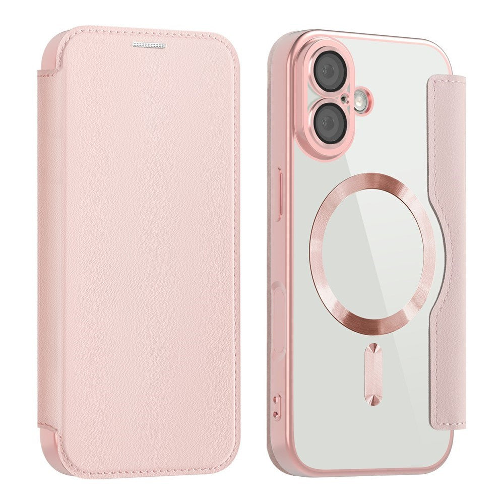 EIDERWOOD iPhone 17 Flipp Deksel med Gjennomsiktig Bakside – MagSafe Kompatibel – Rosa