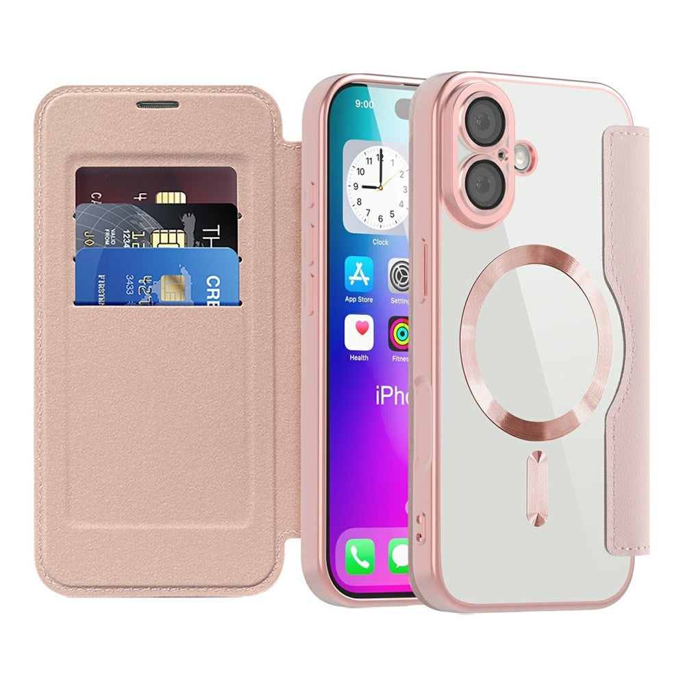 EIDERWOOD iPhone 17 Flipp Deksel med Gjennomsiktig Bakside – MagSafe Kompatibel – Rosa