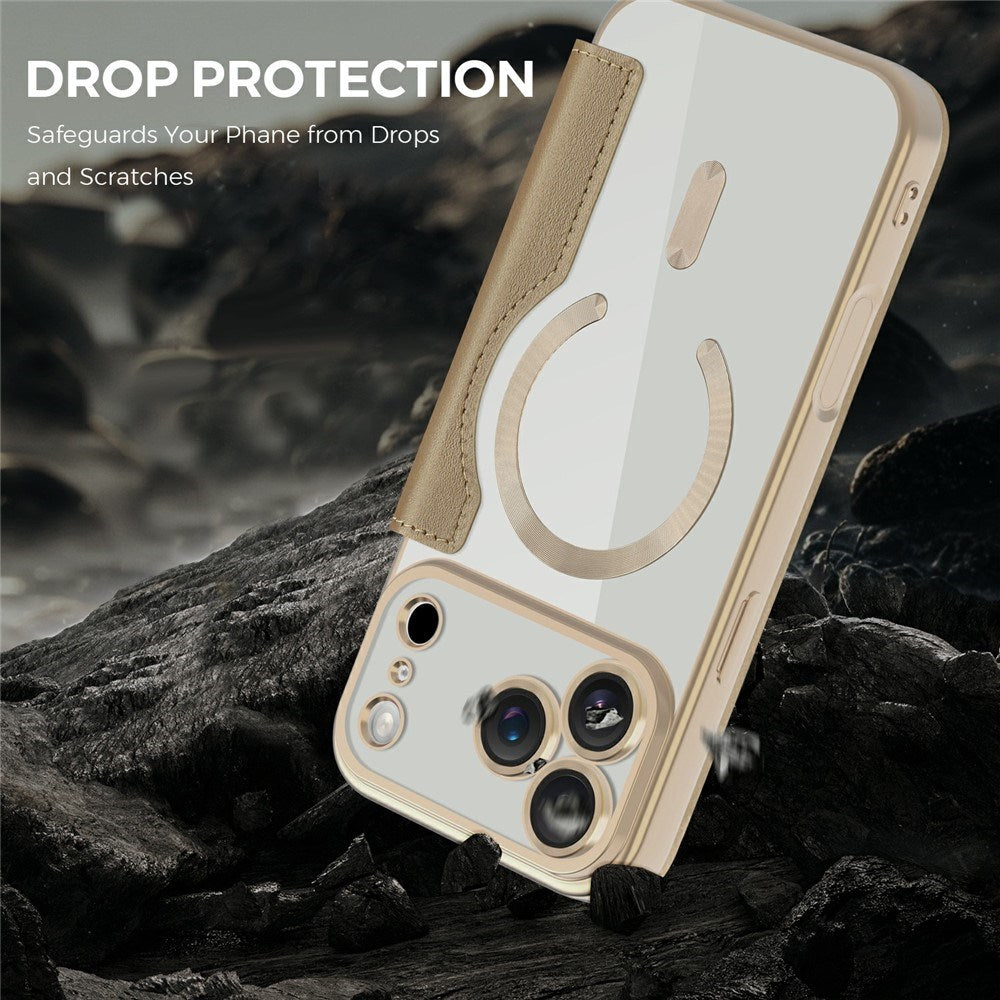 EIDERWOOD iPhone 17 Pro Flipp Deksel med Gjennomsiktig Bakside – MagSafe Kompatibel – Gull