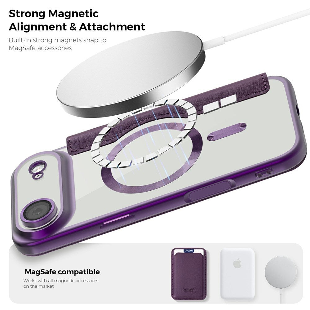EIDERWOOD iPhone Air Flipp Deksel med Gjennomsiktig Bakside – MagSafe Kompatibel – Lilla