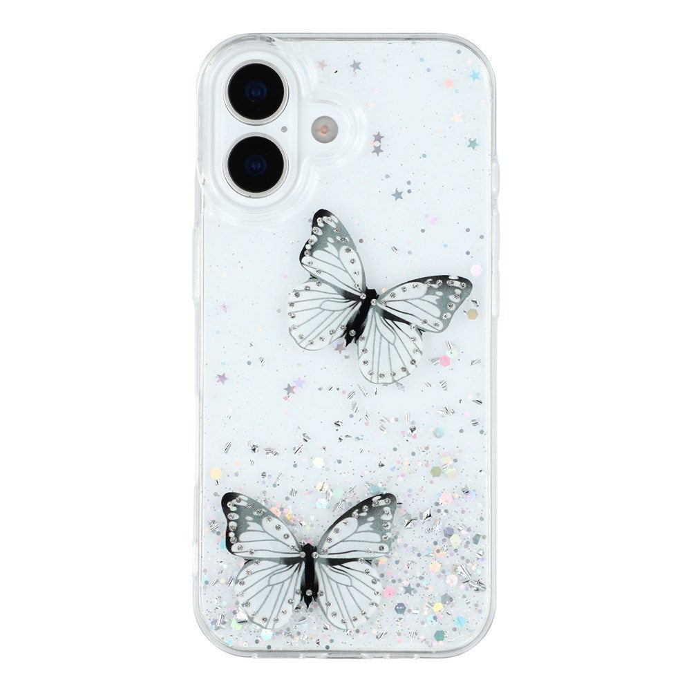 EIDERWOOD iPhone 17 Fleksibelt Plast Deksel med Sommerfugler - Gjennomsiktig