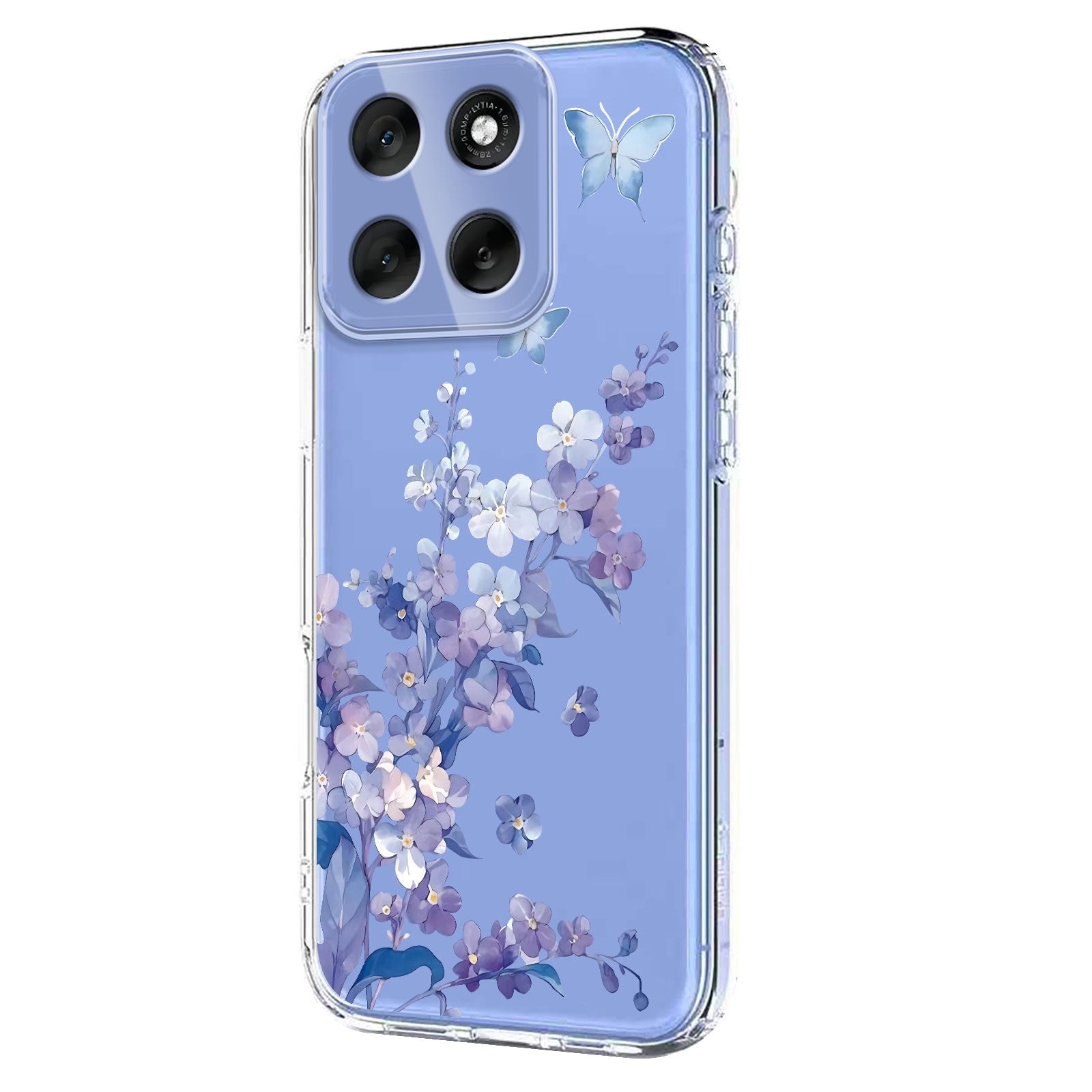 EIDERWOOD Motorola Moto G56 Fleksibelt Plast Deksel med Blomstermotiv - Gjennomsiktig / Fioler