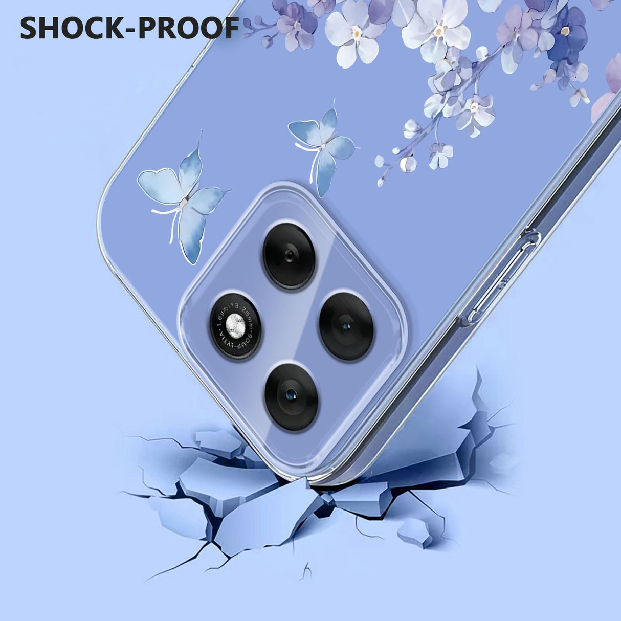 EIDERWOOD Motorola Moto G56 Fleksibelt Plast Deksel med Blomstermotiv - Gjennomsiktig / Fioler