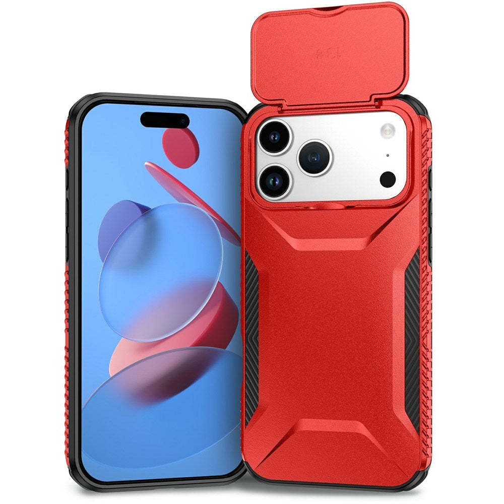 iPhone 18 Pro Max / 17 Pro Max EIDERWOOD Hybrid Plast Deksel m. Cam Slider - Rød