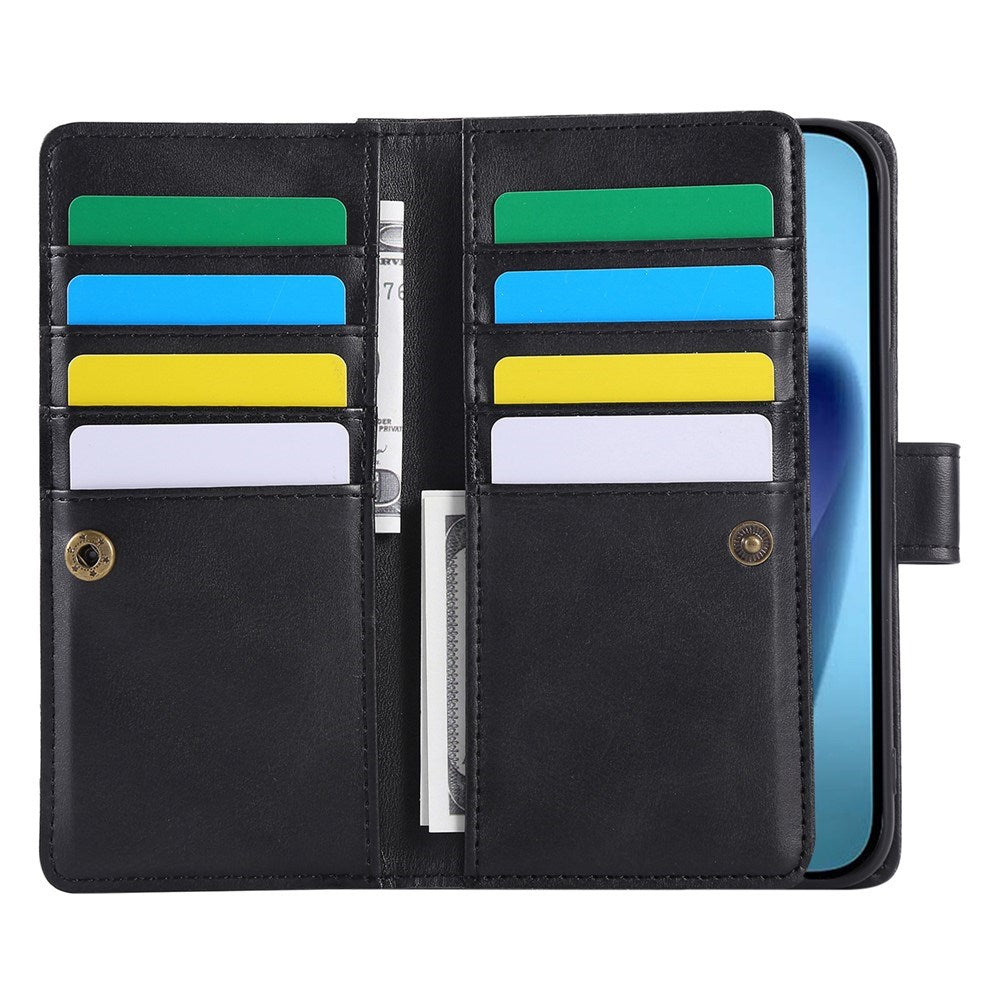 iPhone 18 Pro / 17 Pro EIDERWOOD Kunstskinn Flip Deksel m. Lommebok - Svart