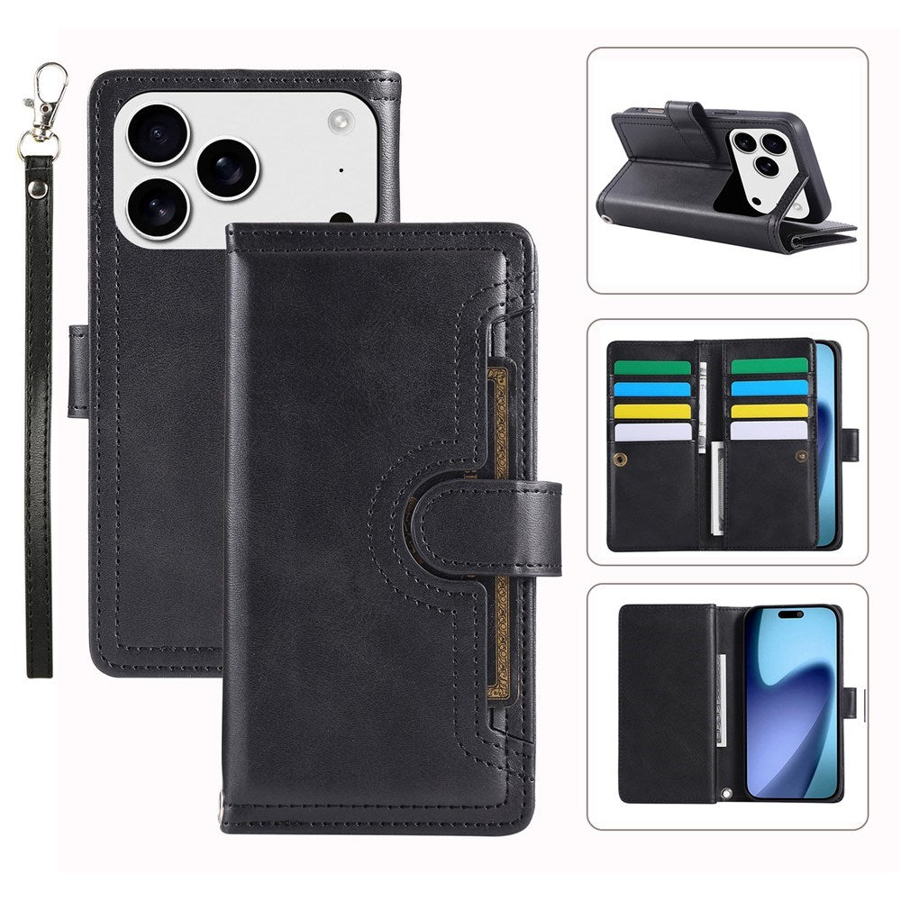 iPhone 18 Pro Max / 17 Pro Max EIDERWOOD Kunstskinn Flip Deksel m. Lommebok - Svart