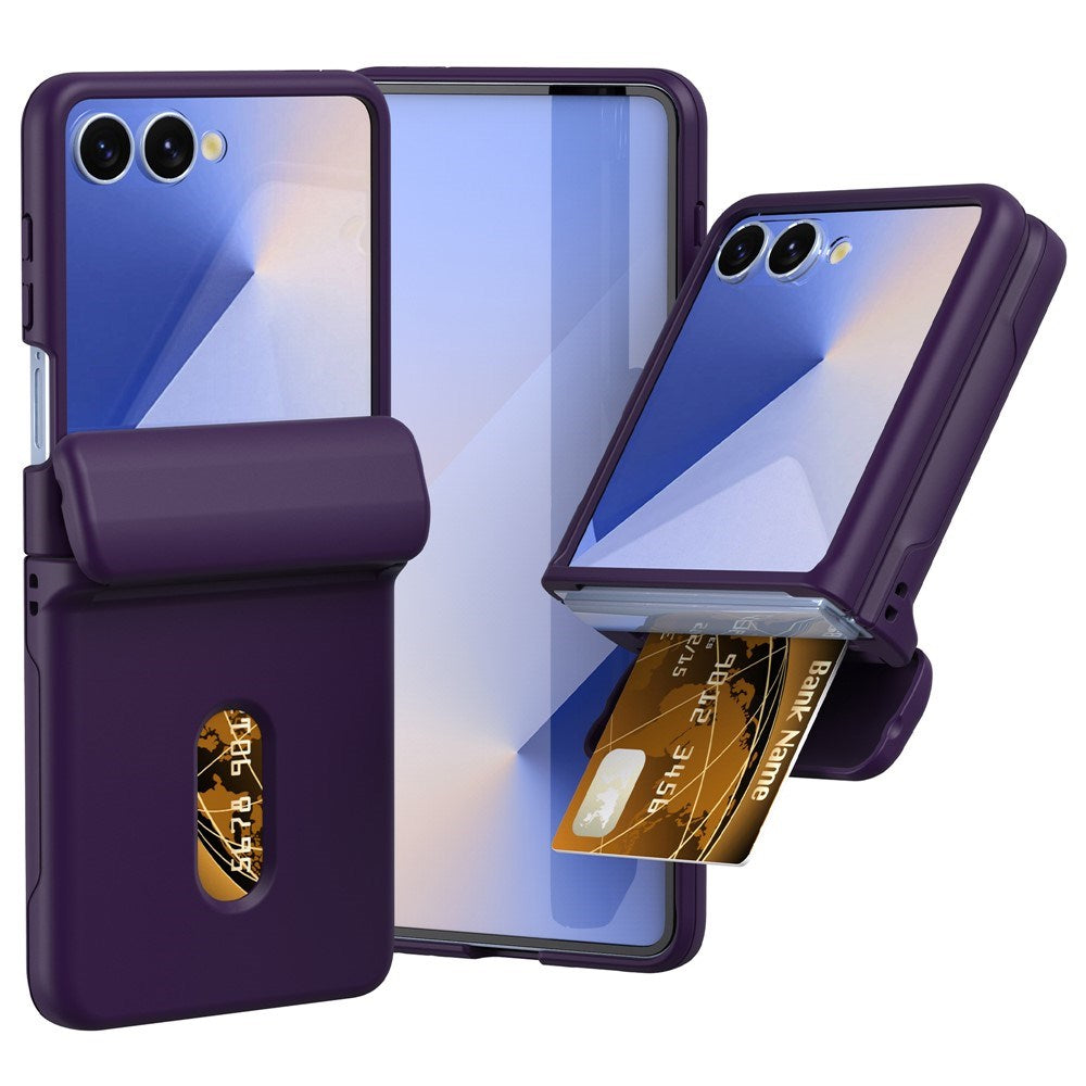 EIDERWOOD Samsung Galaxy Z Flip7 FE / Flip6 Hard Plast Deksel m. Kortholder - Mørklilla