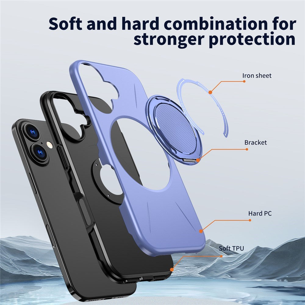 EIDERWOOD iPhone 17 Deksel med Roterende Kickstand – Lilla