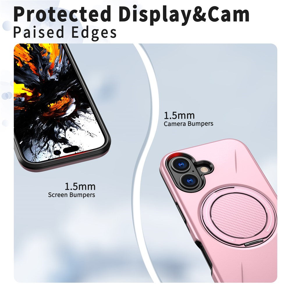 EIDERWOOD iPhone 17 Deksel med Roterende Kickstand – Rosa