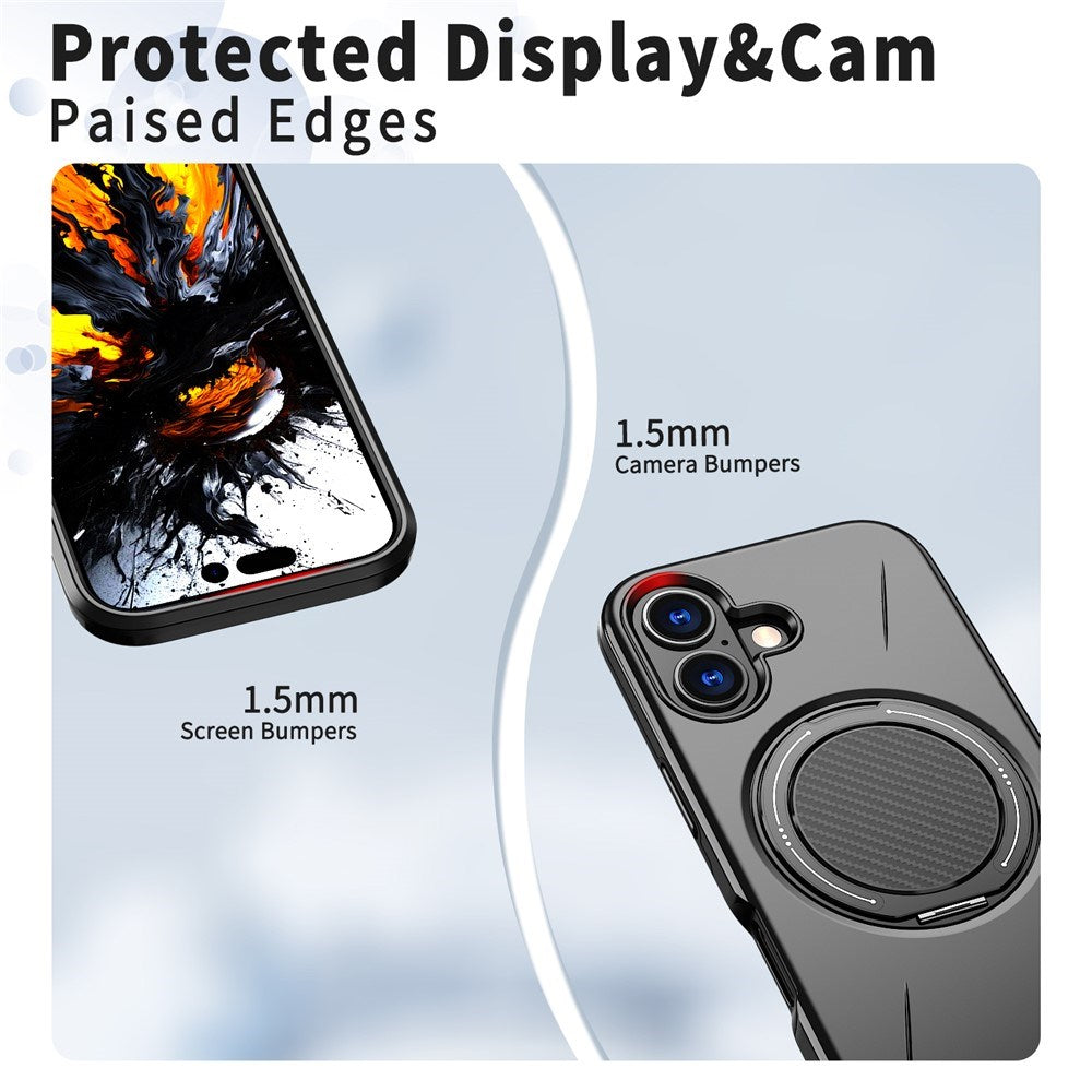 EIDERWOOD iPhone 17 Deksel med Roterende Kickstand – Svart