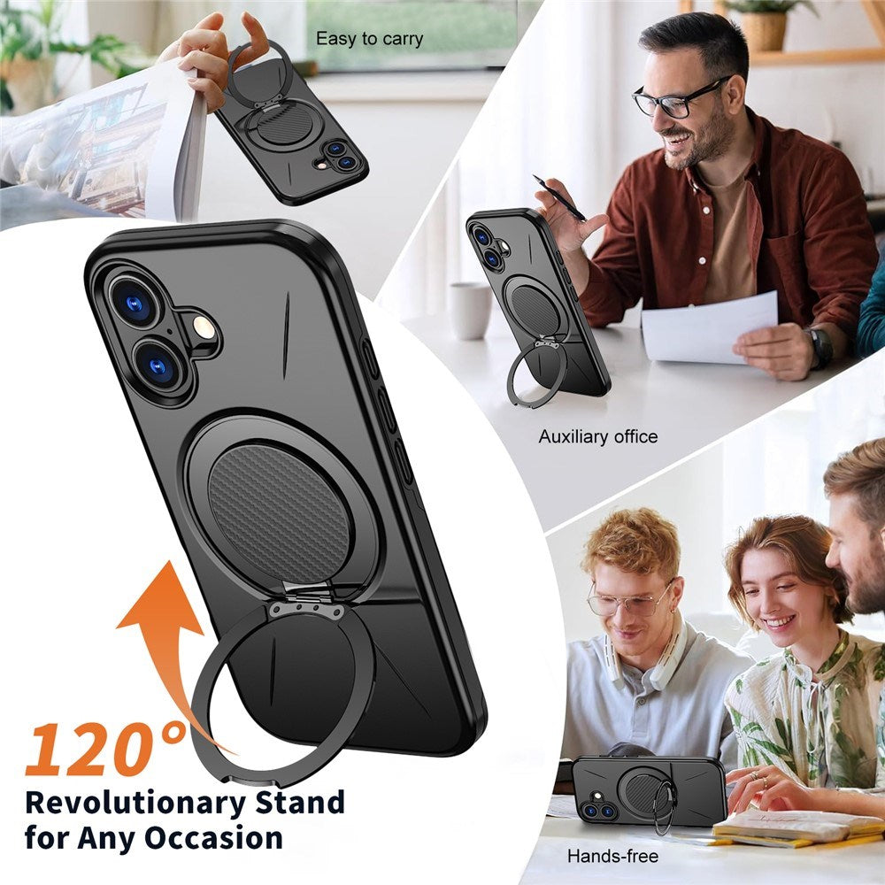 EIDERWOOD iPhone 17 Deksel med Roterende Kickstand – Svart