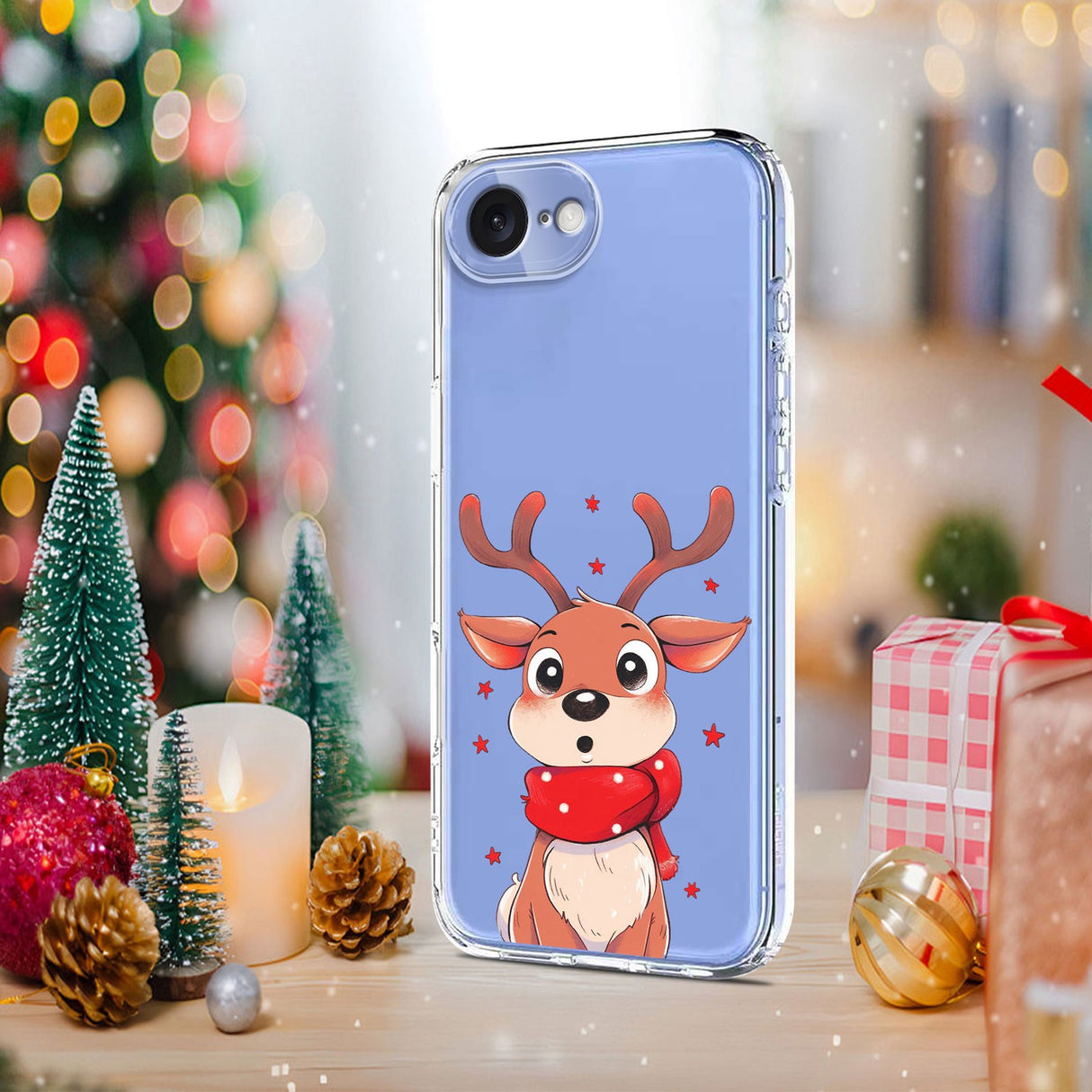 EIDERWOOD iPhone 17e / 16e Fleksibelt Plast Juledeksel med Motiv - Gjennomsiktig / Reinsdyr