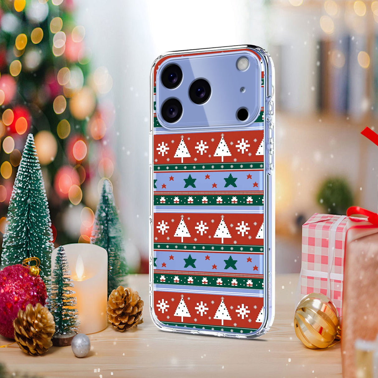 EIDERWOOD iPhone 17 Pro Max Fleksibelt Plast Juledeksel med Motiv - Gjennomsiktig / Mønster