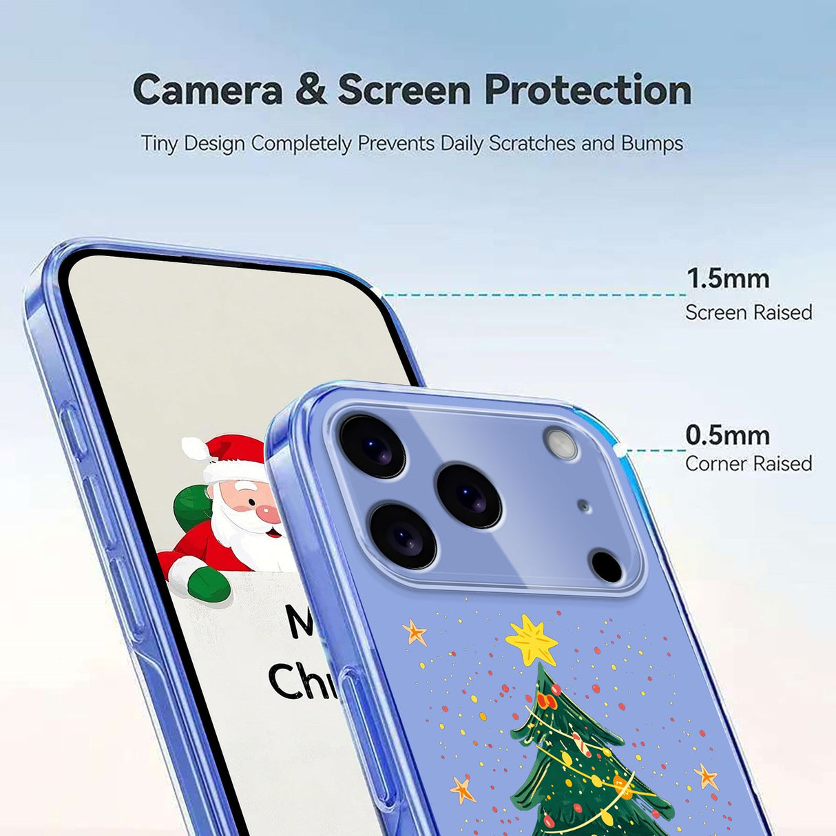 EIDERWOOD iPhone 17 Pro Max Fleksibelt Plast Juledeksel med Motiv - Gjennomsiktig / Juletre