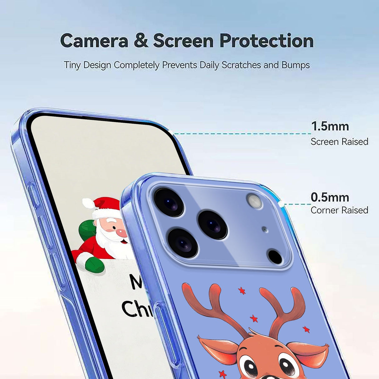 EIDERWOOD iPhone 17 Pro Fleksibelt Plast Juledeksel med Motiv - Gjennomsiktig / Reinsdyr