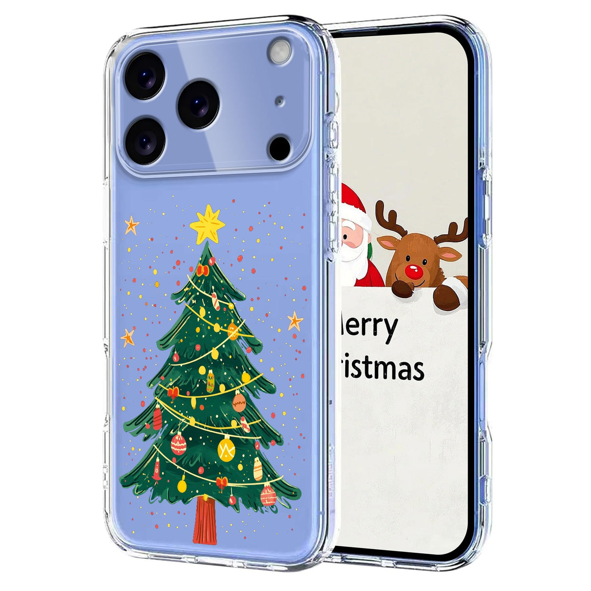EIDERWOOD iPhone 17 Pro Fleksibelt Plast Juledeksel med Motiv - Gjennomsiktig / Juletre